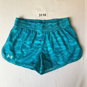 Under Armour Women Active Shorts size S/M Blue Elastic Waist Workout Semi-Fitted